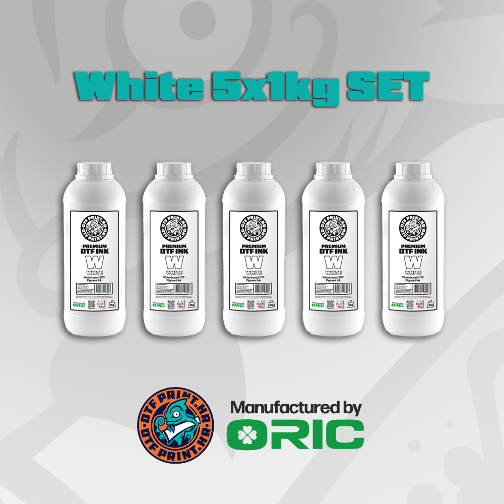 DTF Premium pigmentna boja za inkjet printere - White Set 5x1l